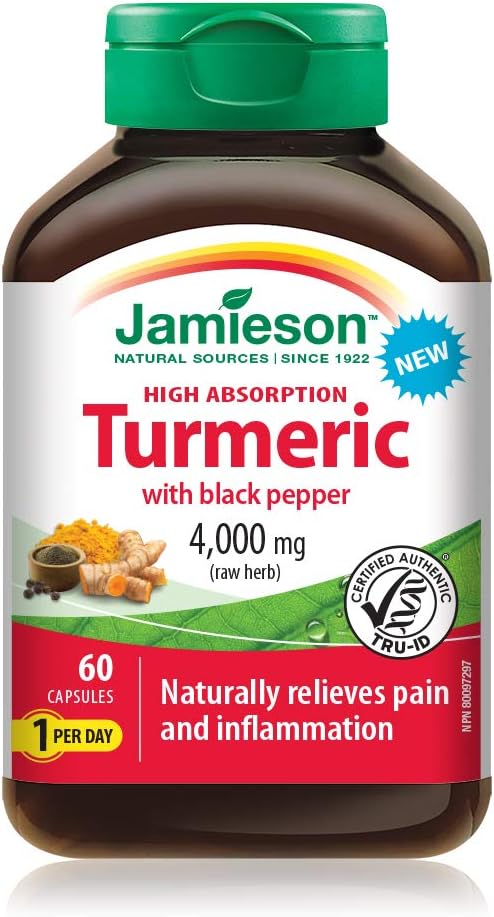 High Absorption Turmeric with Black Pepper 4,000 mg - Non-GMO, Gluten-Free & Odourless Garlic 500mg 300 Softgels