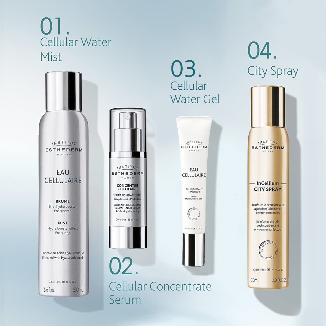 Institut Esthederm - Cellular Water Gel - Refreshing Hydrating Gel, Anti-Pollution, Moisturizing and Freshness Feelings, 40 mL.