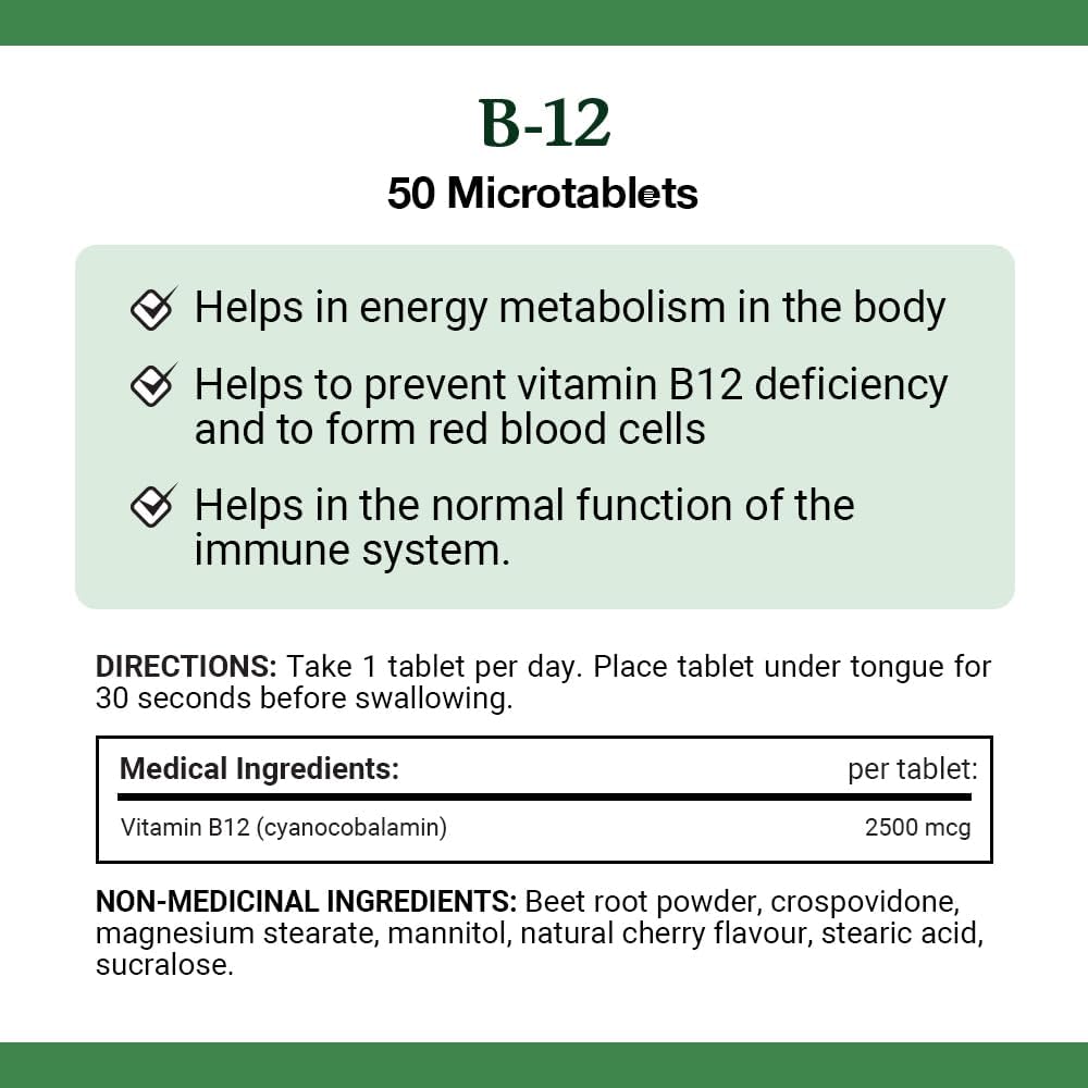 Nature's Bounty 維生素 B12 補充劑,支持能量代謝,2500 微克,50 片微片