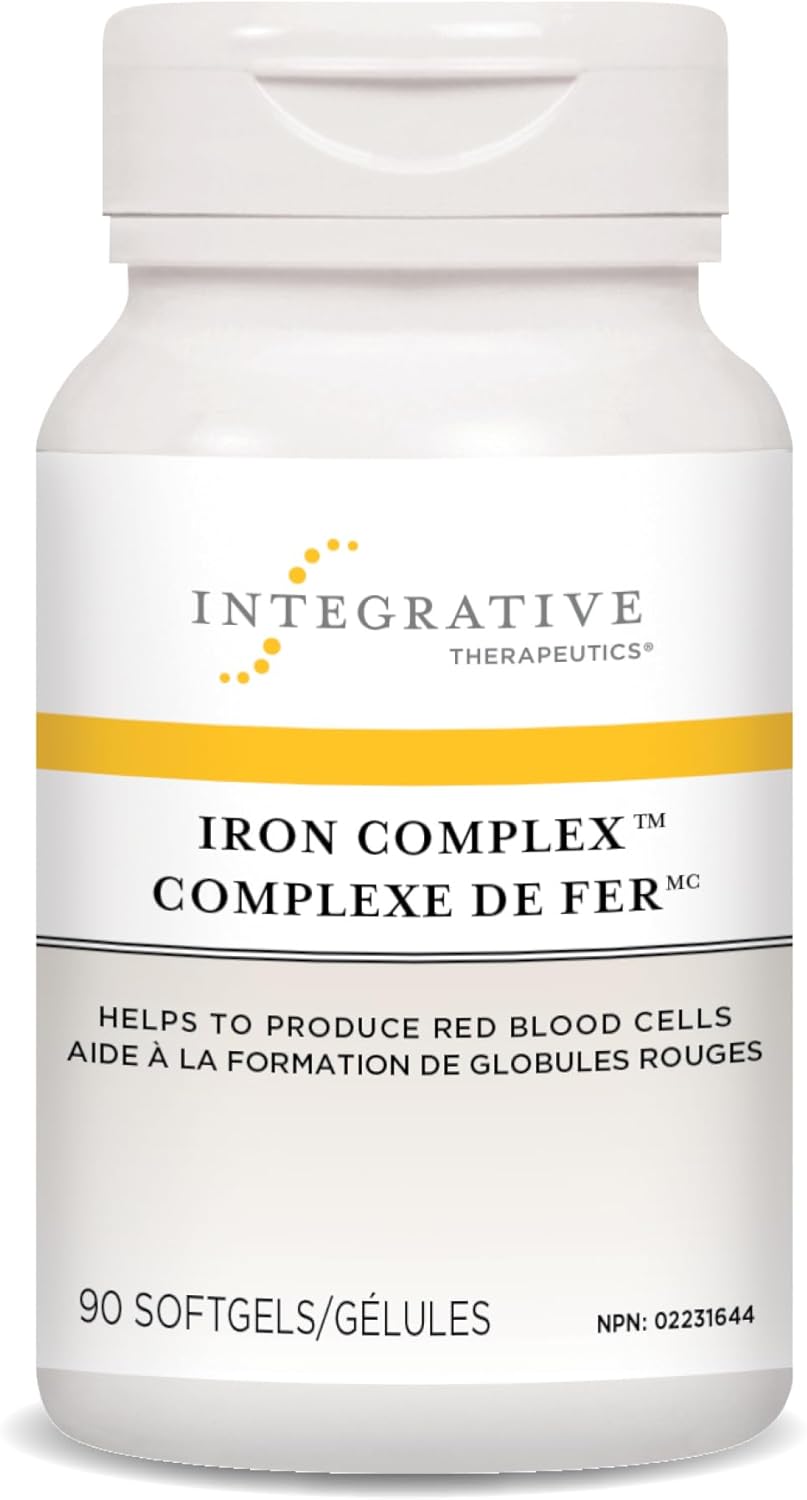 Integrative Therapeutics 鐵複合物 - 含葉酸、維生素 C 和 B12 的鐵混合補充劑 - 支持紅血球生成並有助於預防貧血 - 維持身體健康的因素 - 90 粒軟膠囊