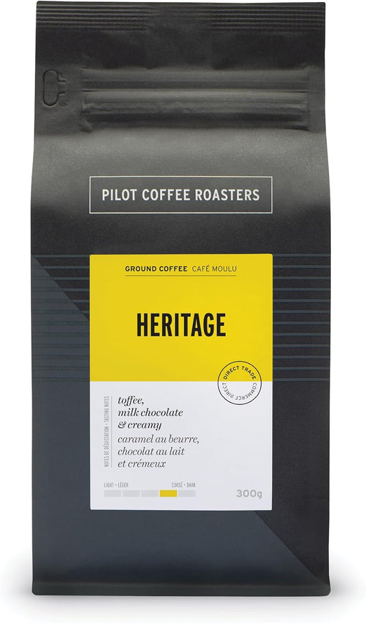 Pilot Coffee Roasters Heritage 招牌濃縮咖啡混合裝,濃縮咖啡豆,研磨咖啡,300 克,加拿大製造