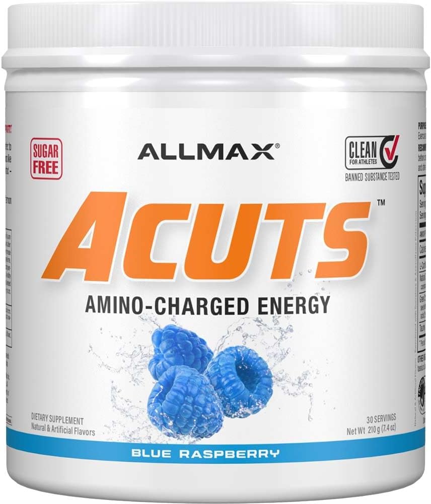 ALLMAX Nutrition ACUTS - 氨基酸粉补充剂,含牛磺酸、左旋肉碱、绿咖啡豆提取物 - 蓝莓 - 252 克