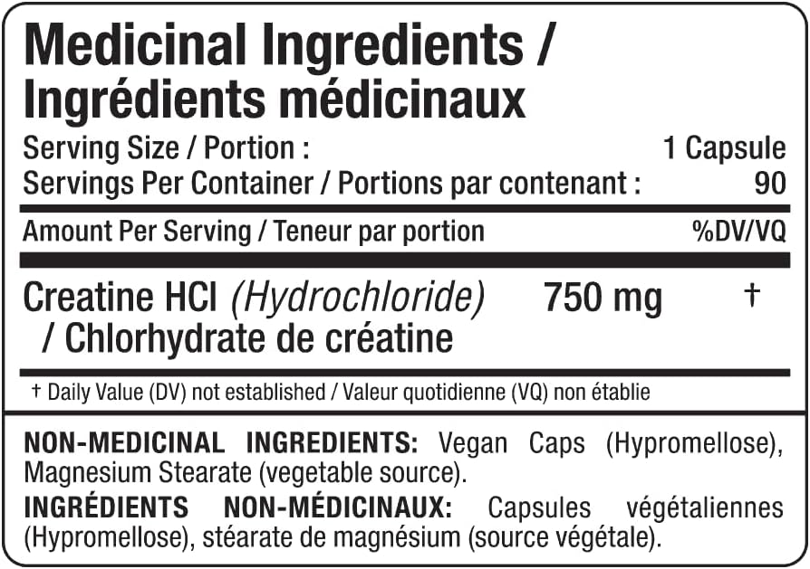ALLMAX Essentials 肌酸盐酸盐胶囊,750 毫克,90 粒