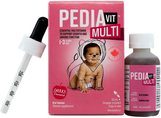 PediaVit 複合液體維生素 A、D 和 C | 適合 1-3 歲兒童 | 必需複合維生素,支持生長發育和免疫功能 | 口服液,50 毫升