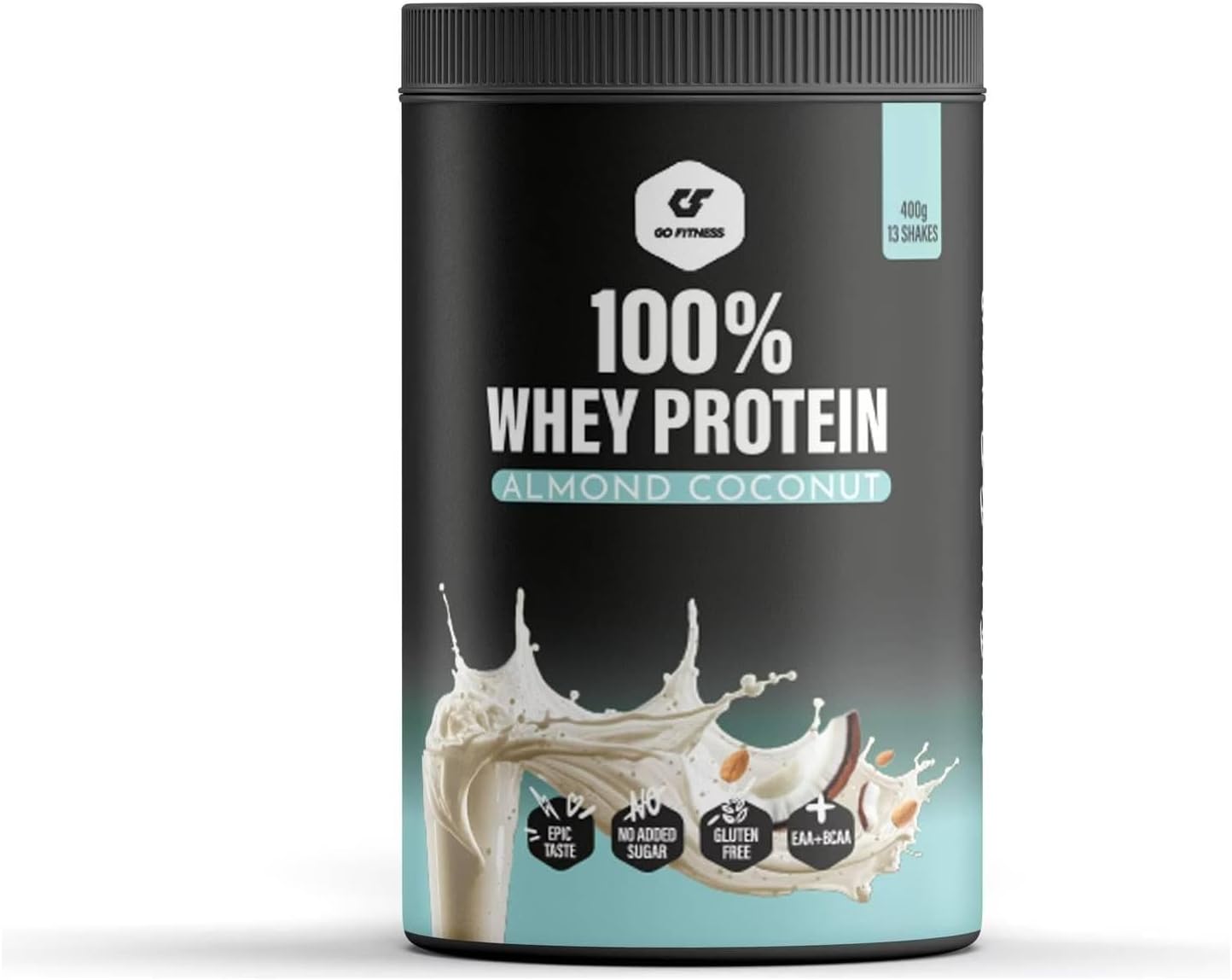 GoFitness Nutrition – 100% 乳清分离蛋白 (CFM) – 400 克 – 杏仁椰子味,速溶乳清分离蛋白,低糖,肌肉支持