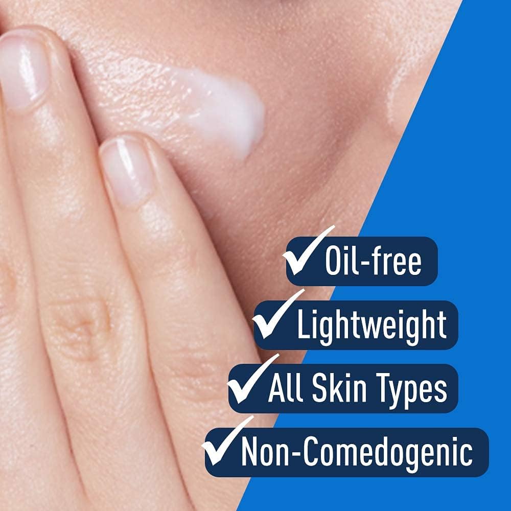 CeraVe 水楊酸潔面乳,煥膚去角質潔面乳,473 毫升 & 臉部保濕乳液 Pm | 超輕盈,夜間臉部保濕霜 | 無香型,89 毫升(1 包)