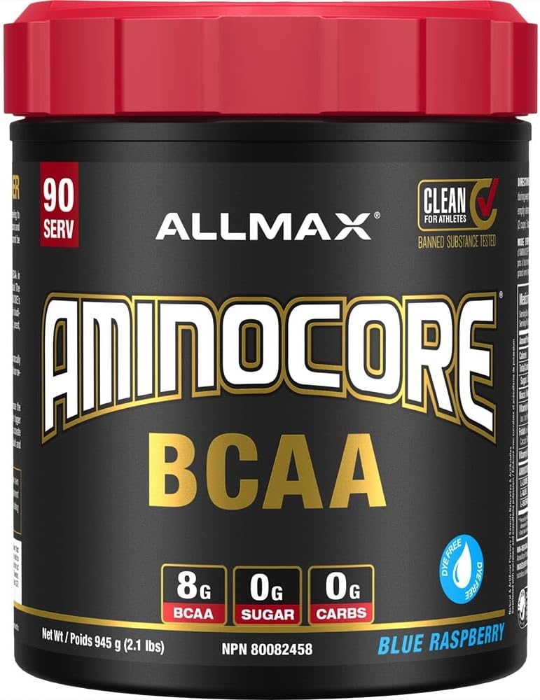 ALLMAX Nutrition Aminocore Bcaa - 8克 Bcaas - 100% 纯支链氨基酸 - 无麸质 945 克蓝莓味