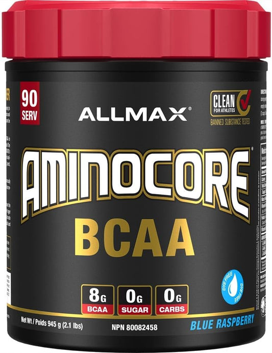 ALLMAX Nutrition Aminocore Bcaa - 8g Bcaas - 100% Pure Branch Chained Amino Acids - Gluten Free 945 gram Blue Raspberry
