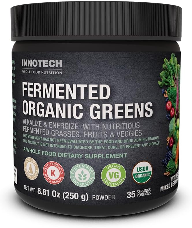 Innotech Nutrition Fermented Organic Greens, Berry Flavor - 250 g
