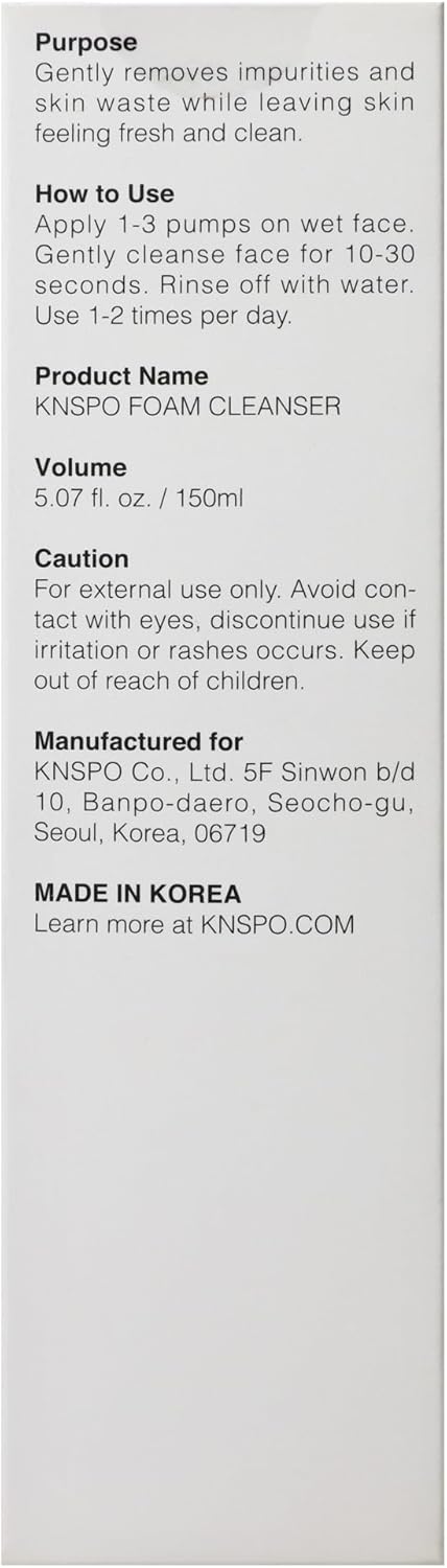 KNSPO Foam Cleanser - Gentle Facial Cleanser for All Skin Types - Non-Drying Face Cleanser - Face Wash with AHA BHA LHA - 150 ml