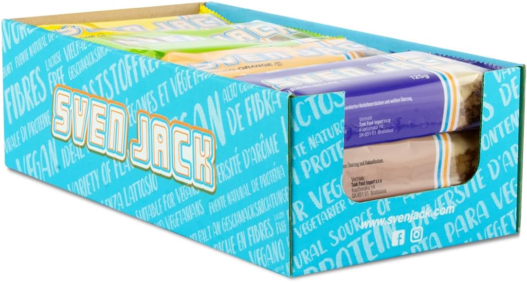 SvenJack Oat Bar Mix Box Best‑Of‑6 - 24 × 125g - Vegan Best‑Flavour Oatmeal Energy Snack, High‑Fibre, Low‑Sugar, Gluten‑Free