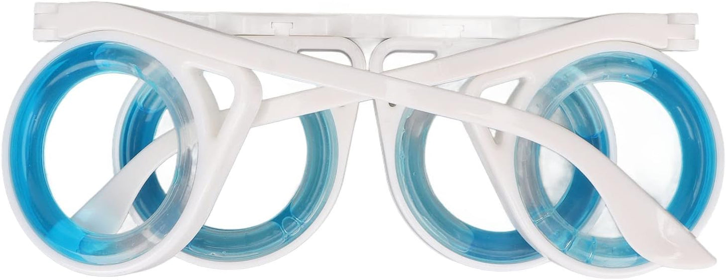 防晕动病眼镜,可折叠便携式缓解恶心眼镜,适用于成人和儿童,凸起的晕机晕船眼镜,配有 12 个芳香疗法晕动病贴片