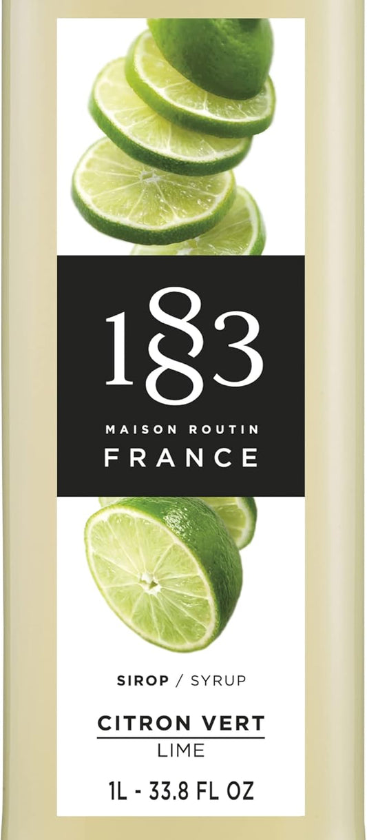 1883 Maison Routin Lime Flavour Syrup, 1L Glass bottle