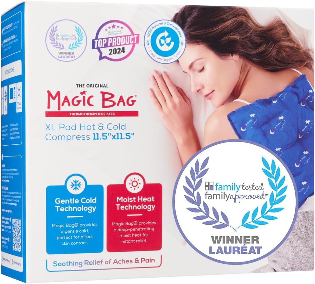 原廠魔法袋超大加熱壓縮袋,冷熱療法,緩解背部和肩部疼痛,無線冷熱敷袋,29 x 29 公分(11.5 英吋 x 11.5 英吋)