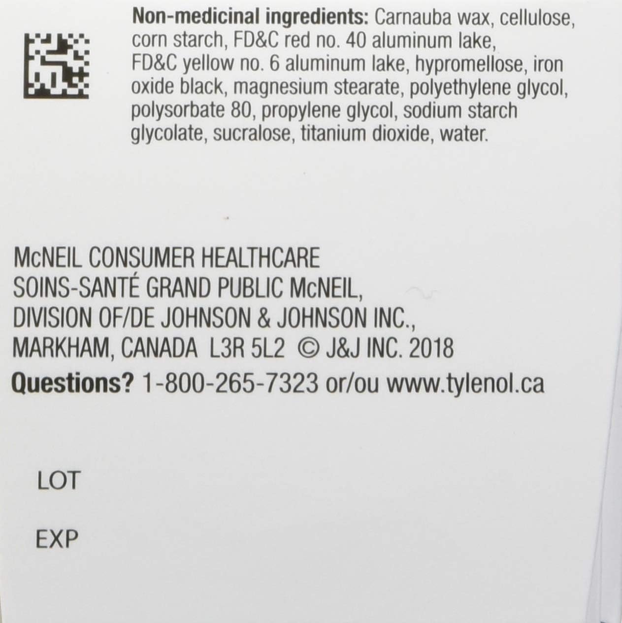 泰諾常規強度 325 毫克 Eztabs 120 片