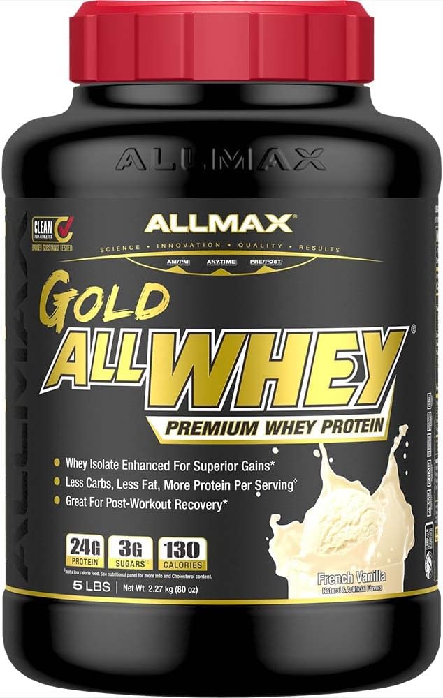 ALLMAX Nutrition - AllWhey Gold - 100% 乳清蛋白 + 优质乳清分离蛋白 - 香草味 - 5 磅