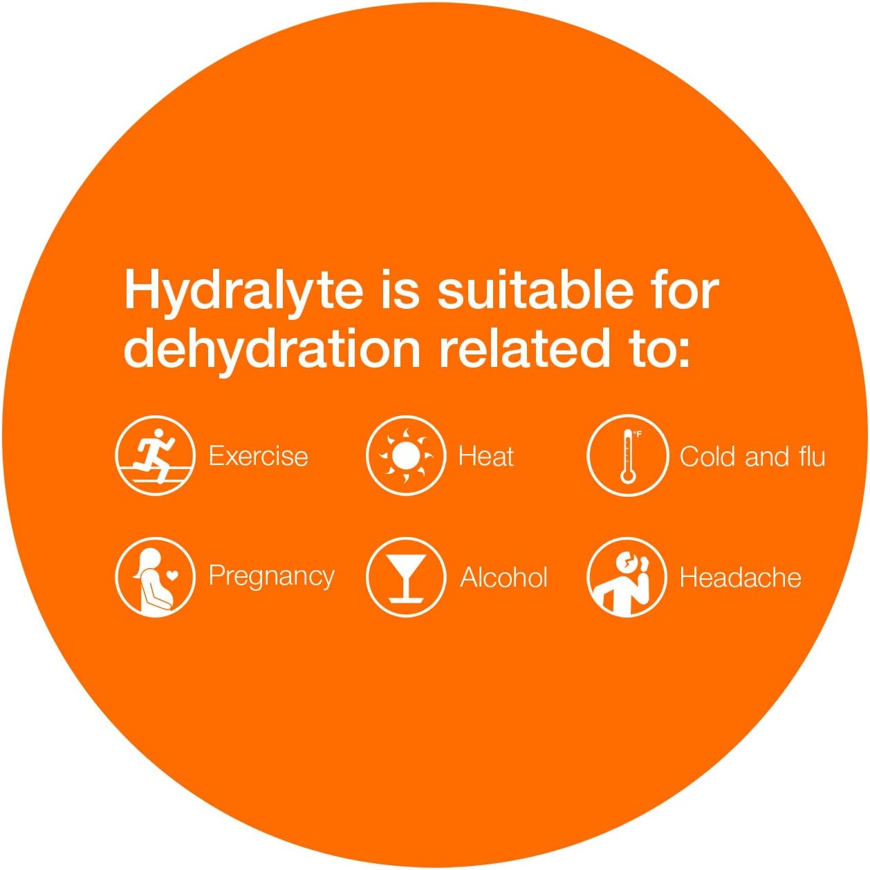 Hydralyte 电解质补水粉,橙色,10 片装