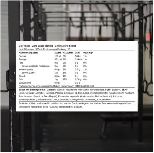 Go Fitness Nutrition Grillmaster Secret Zero 350 ml