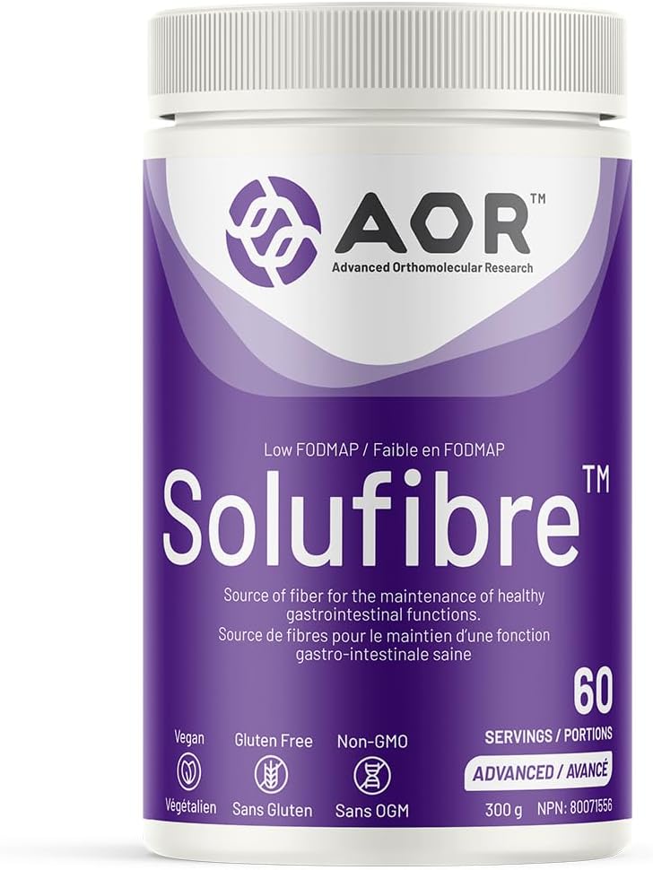 AOR - SoluFibre 粉,300 克,60 份 - 部分水解瓜尔胶 Sunfiber,促进消化舒适和规律 - 纯素、非转基因和无麸质 - 温和的益生元纤维补充剂 - 可溶性纤维