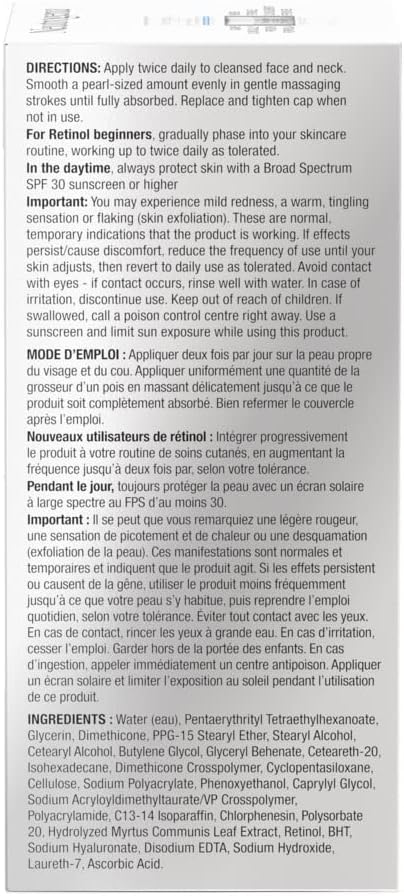 Neutrogena Rapid Wrinkle Repair Retinol Face Moisturizer, Fragrance Free, Daily Anti-Aging Face Cream with Retinol & Hyaluronic Acid to Fight Fine Lines, Wrinkles, & Dark Spots, 48mL