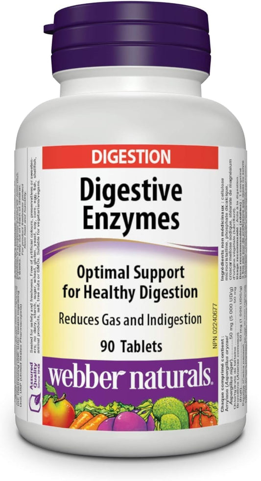 Webber Naturals Digestive Enzymes, 90 Tablets, Digestive Support, Vegan