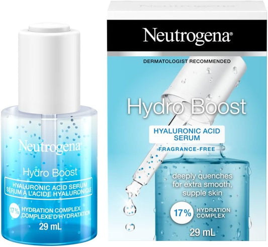 Neutrogena Moisturizer Neutrogena Hydro Boost Hyaluronic Acid Face Serum with Vitamin B5, Glycerin for Moisturized Skin, 29 Milliliters & Hydro Boost Hydrating Cleansing Gel 230mL