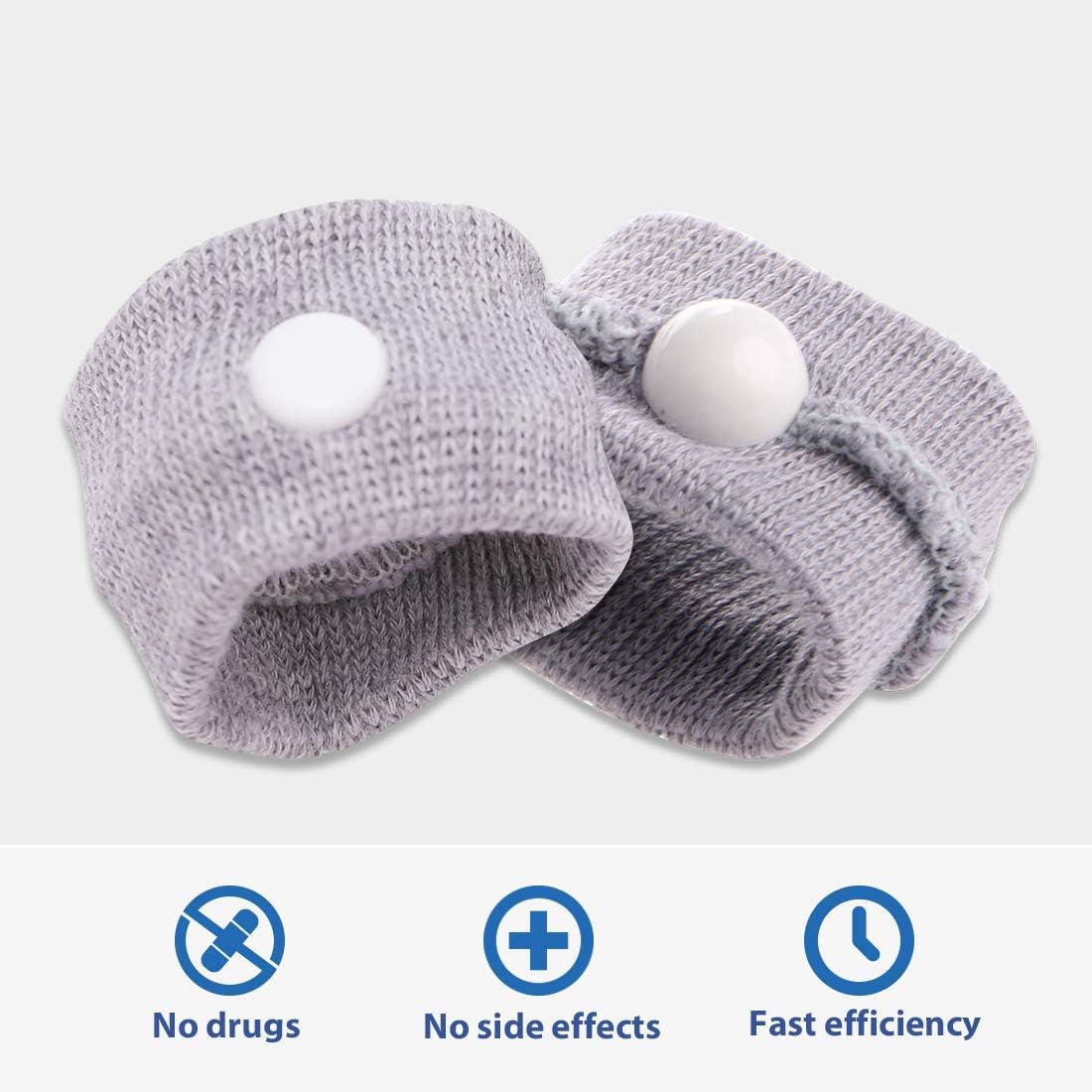 KONGDY 10片装晕车带和10片装晕车贴,成人和儿童晕车腕带和晕车贴,旅行晕车缓解套装,不瞌睡