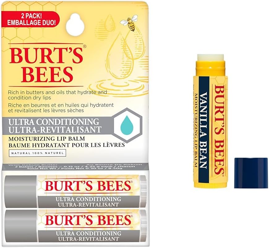 Burt's Bees 小蜜蜂 補水保濕潤唇膏組合 | 100% 天然唇部護理 - 4 支