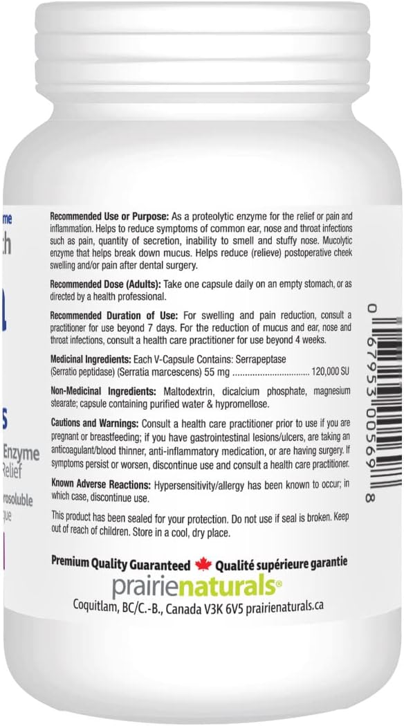 Prairie Naturals Super Strength Serra Force 120,000 SU VCaps Bonus - 140 Count