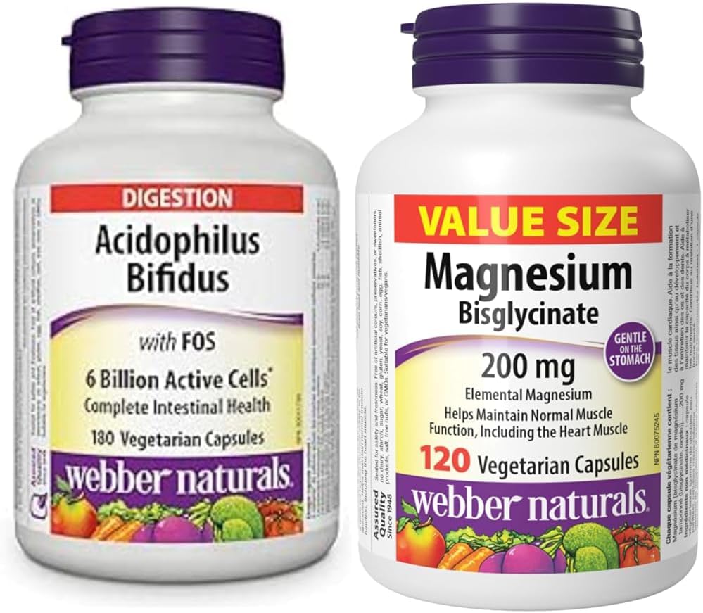 Webber Naturals 雙歧桿菌,含低聚果糖和甘氨酸鎂