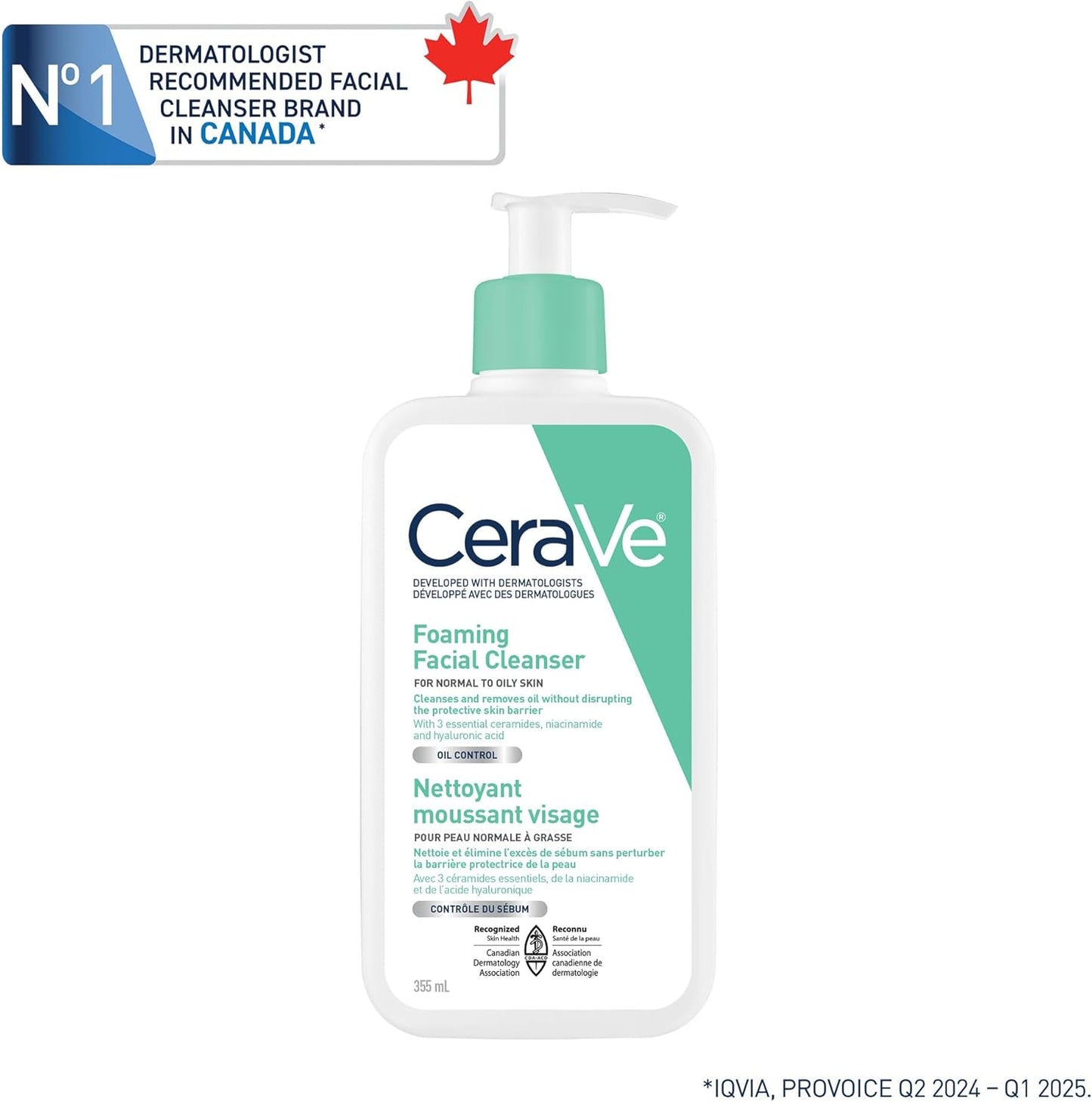 CeraVe Foaming Face Wash, Gentle Face Cleanser for Men & Women with Hyaluronic Acid, Niacinamide, Ceramides. Makeup Remover for oily skin, Fragrance-Free, Non-Comedogenic, Sensitive Skin, 473ML