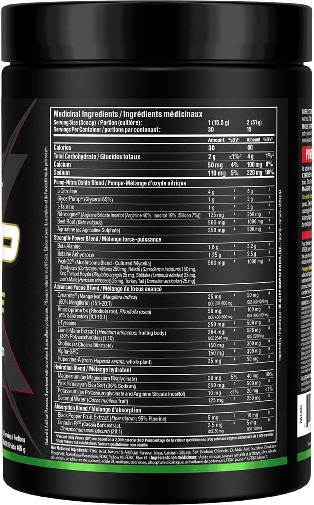 ALLMAX Nutrition Impact Pump Xtreme,酸味軟糖 - 465 克 - 無刺激性運動前配方 - 支持泵血、耐力和補水 - 最多 30 份