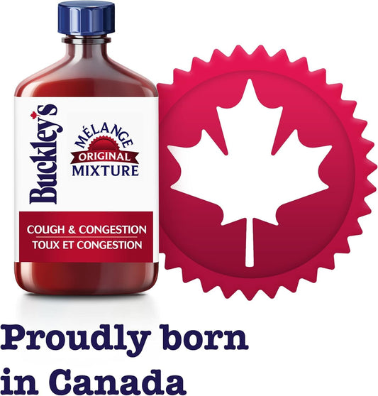 Buckley's 止咳糖浆,用于缓解咳嗽和鼻塞,原味,200 毫升(包装可能有所不同)