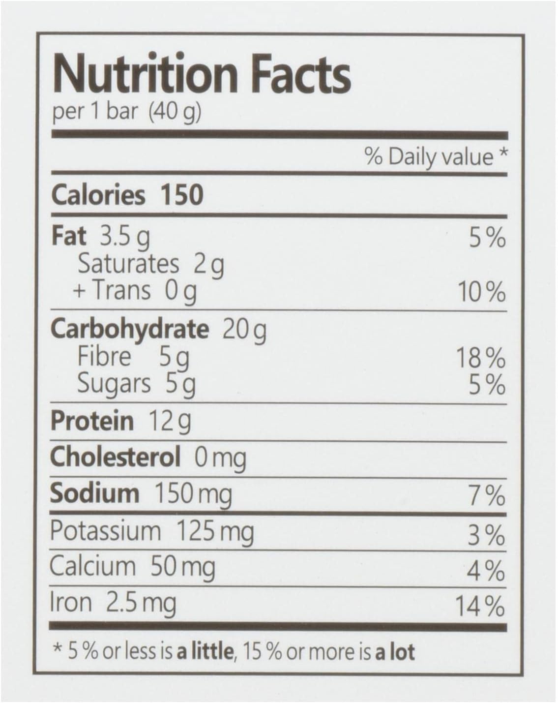 Nutribar Good Protein High Protein Bars Chocolate Chip, Made in Canada, 12g Protein, 5 Bars