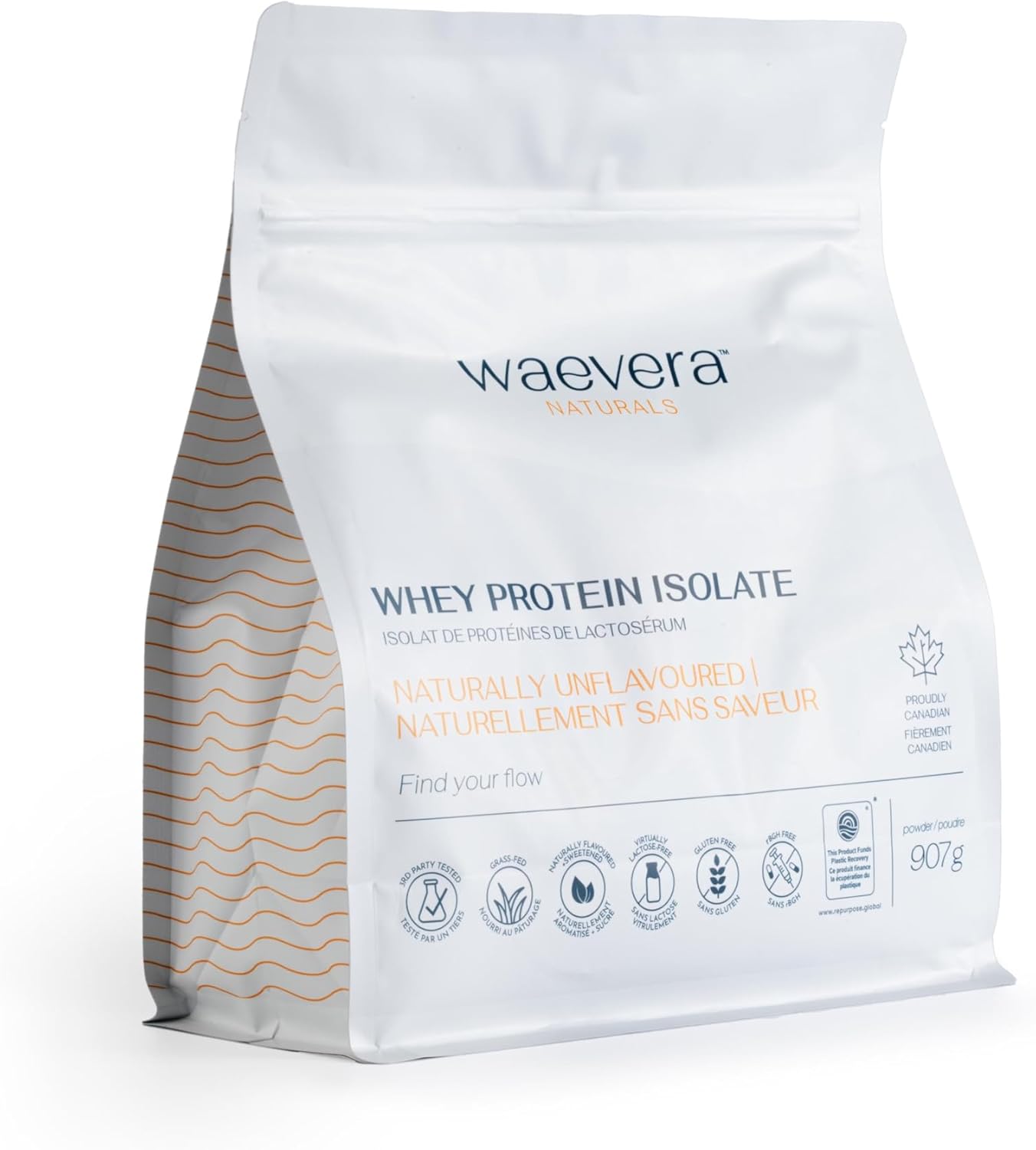 Waevera 無味乳清分離蛋白 – 907 克(2 磅),高蛋白,幾乎不含乳糖,純淨無麩質