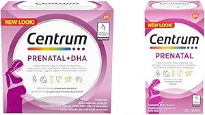 Centrum 产前多种维生素/矿物质,含叶酸和 DHA 多种维生素补充剂和产前维生素片,产后多种维生素和矿物质补充剂