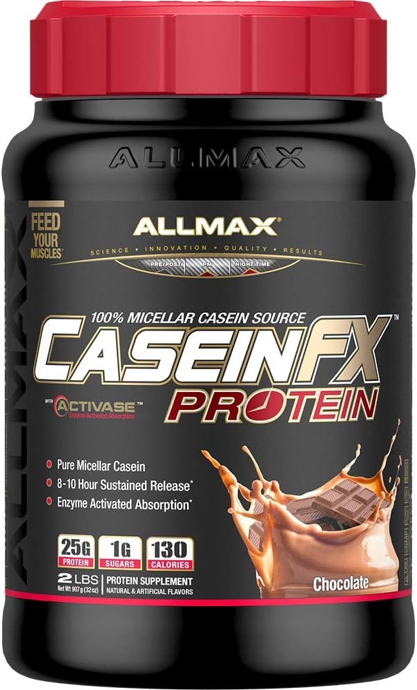 ALLMAX CASEIN-FX 巧克力 2 磅 & VITAFORM - 高级 - 男士高效复合维生素 - 30 天用量 - 60 粒
