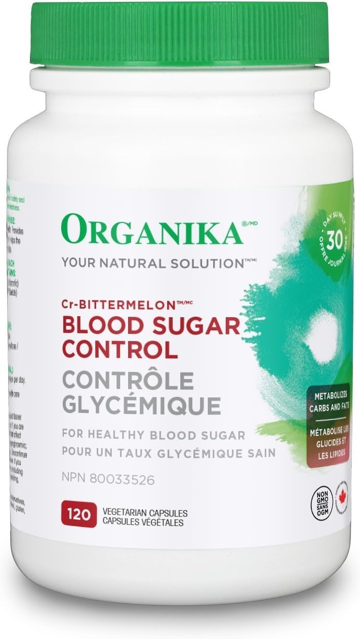 Organika Blood Sugar Control (Formerly Cr-Bitter Melon) 120 Caps & Blood Sugar Control Bonus Size- Chromium and Bitter Melon, 150 vcaps