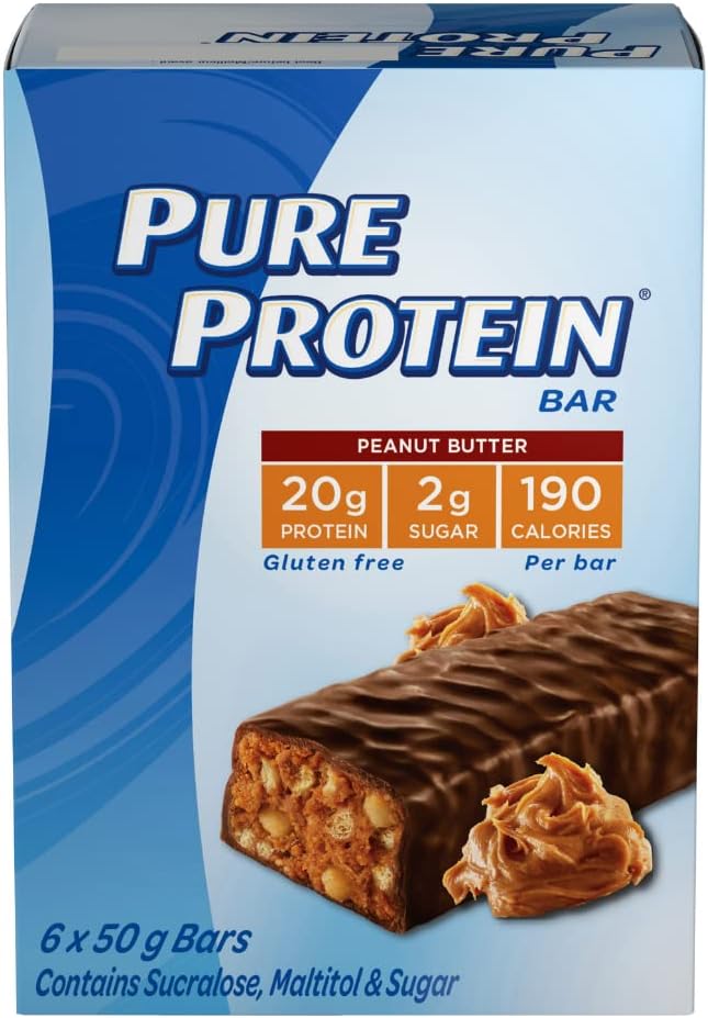 Pure Protein Bars - Nutritious, Gluten Free Whey Protein Blend Bars | Chocolate Peanut Butter + Lemon Cake (Pack of 12)