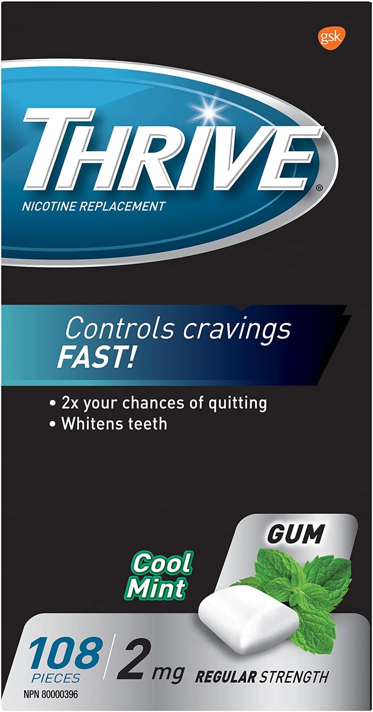 Thrive 尼古丁替代含片和口香糖(2 毫克),戒菸輔助套組 | 薄荷口味