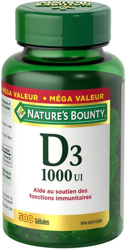 Nature's Bounty 维生素 D3(1000IU,500 粒软胶囊)和维生素 B12(1000mcg,100 片)套装