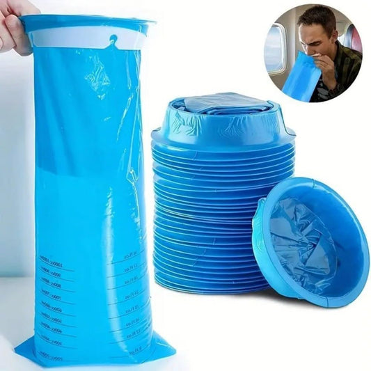 60个一次性呕吐袋,1000毫升防漏呕吐袋,适用于晕车、孕吐、旅行、怀孕、儿童和汽车使用