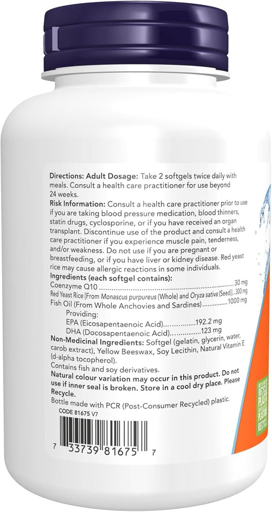 NOW Supplements, Red Omega™ with CoQ10 30 mg and Omega-3 Fish Oil, Cardiovascular Support*, 90 Softgels