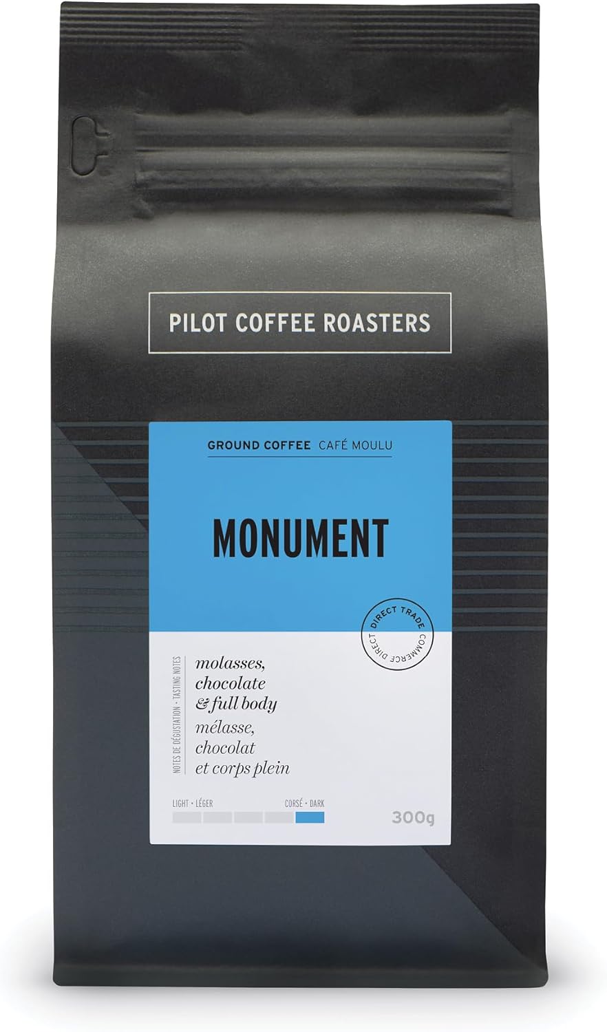 Pilot Coffee Roasters Monument Signature 深度烘焙混合咖啡粉 300 克 加拿大製造