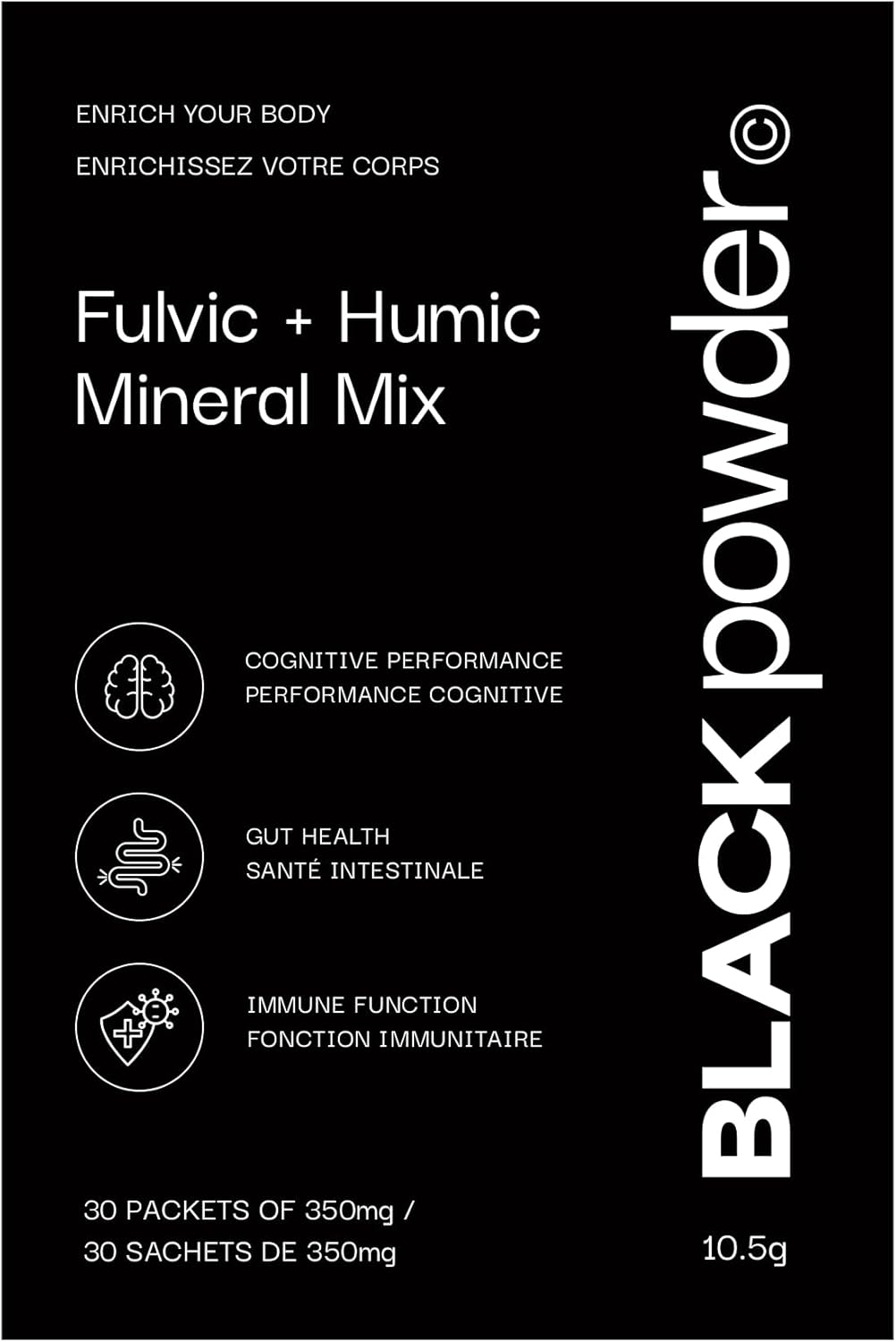 Trace, BLACKpowder, Fulvic and Humic Acid Powder Blend, 30x350mg Packets