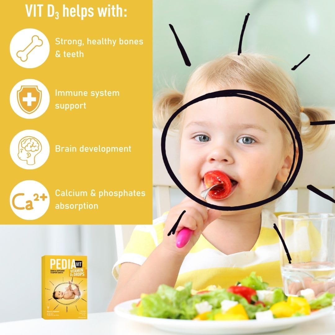 PediaVit 液体维生素 D3 400IU,60 滴,2.5mL