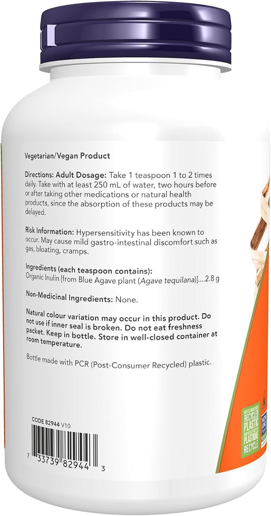 NOW Supplements,菊粉益生元純粉,有機認證,非基因改造計畫驗證,腸道支持,8盎司