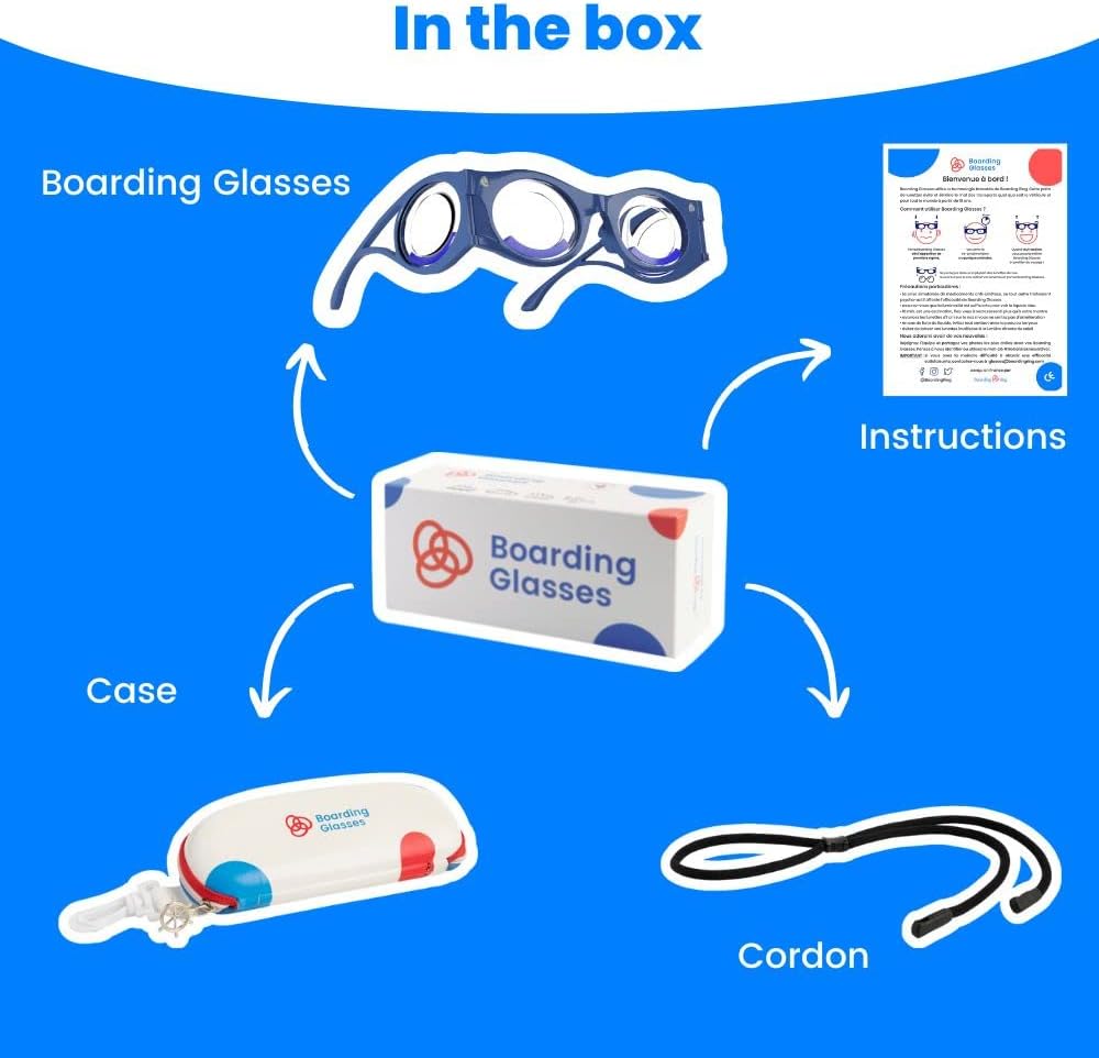 Boarding Glasses - Against Travel Sickness Glasses - Sea Sickness (Blue)