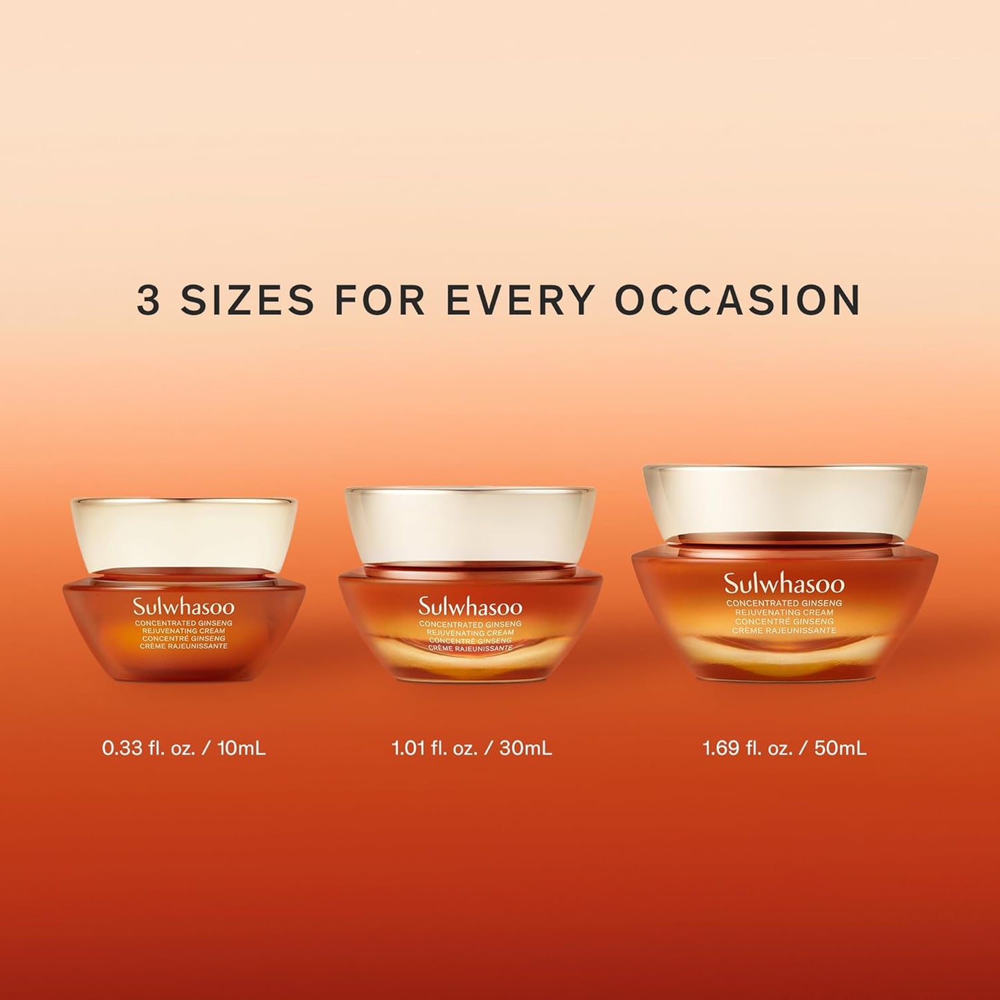 Sulwhasoo 浓缩人参活肤霜 - 韩国人参和肽抗衰老保湿霜,含维生素 C 衍生物和角鲨烷,可消除皱纹并深层补水