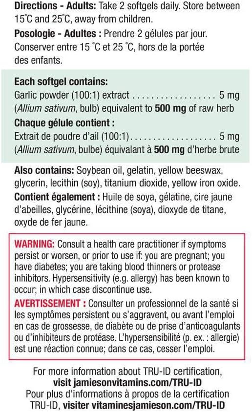 High Absorption Turmeric with Black Pepper 4,000 mg - Non-GMO, Gluten-Free & Odourless Garlic 500mg 300 Softgels